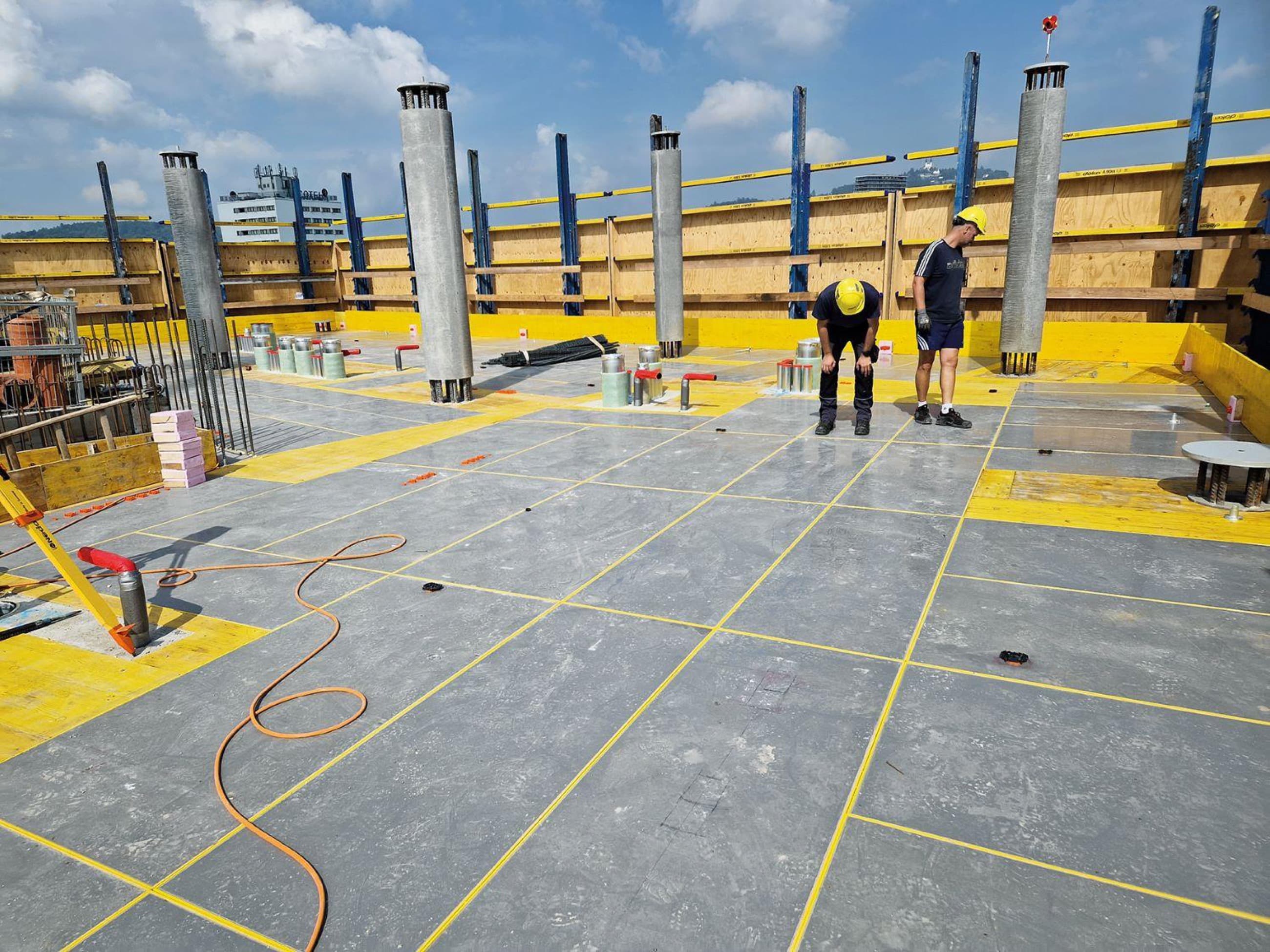 DOKA floor formwork prepared for concrete construction